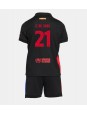 Barcelona Frenkie de Jong #21 Venkovní dres pro děti 2024-25 Krátký Rukáv (+ trenýrky)